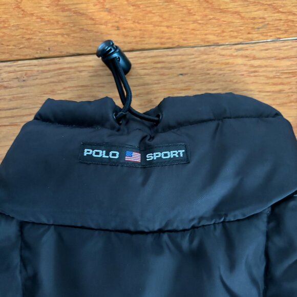 Vintage Polo Sport Down Jacket XXL Ralph Lauren Puffer‎ Black Coat Y2K - Picture 3 of 9